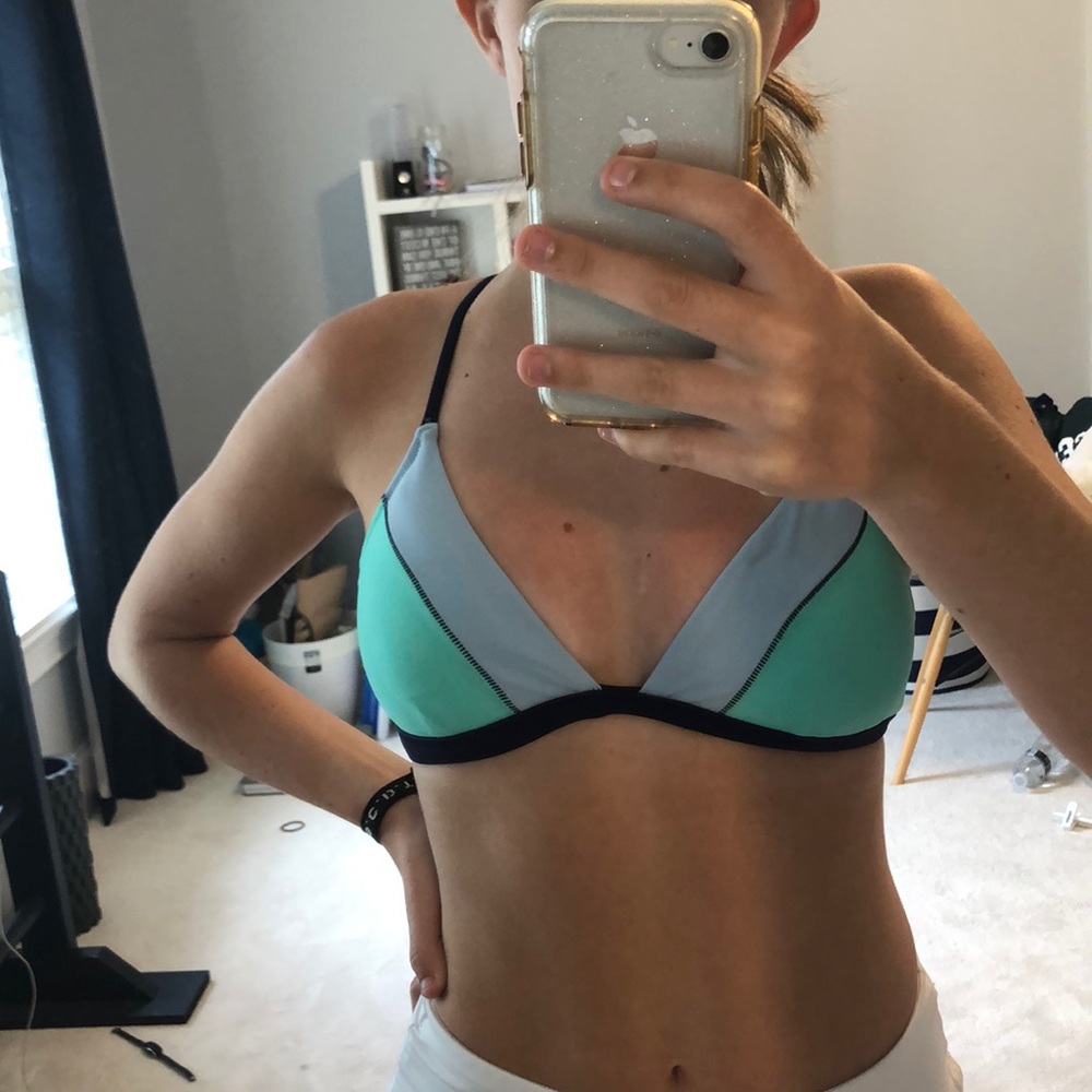 blue bikini top